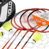Kit Badminton Vollo 4 Raquetes 3 Petecas + Suporte e Rede SZR004
