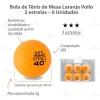 Bola Tênis de Mesa Laranja 6 Unidades Vollo 3 Estrela VT612-3